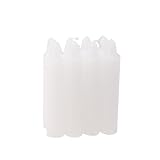Ovaletta 8 Stück Stabkerzen Weiß, Kurze Stabkerzen, Tafelkerzen, Kerzen Weiß, Weiße Kerzen, Notfallkerzen, 2,1 x 10,8 cm