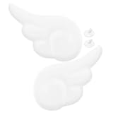 Healvian 2 Stück Teiliges Weiße Engelsflügel Helmdekoration DIY Helmzubehör mit Langlebigem Material Einfache Anbringung Kreative Helmflügel für Motorrad Fahrradhelme