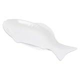 LAPYAPPE Fischplatte Platten Gericht schwarzes Tablett elegant für vorspeisenplatte Appetizer plate Fish shaped plate Serviertablett aus Porzellan Servierplatte in Fischform Keramik Weiß