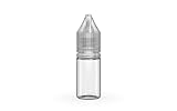 Chubby Gorilla V3 10ml PET Plastic Unicorn Bottles for Liquids, Oils and E-Liquid - Empty Dropper Bottles - 20x 10ml (Clear Bottle, Clear Cap)