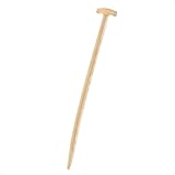 Rekord Doppelfederspatenstiel Damen (93 cm, gebogen) aus Eschenholz (lackiert), mit T-Griff, robust, geeignet für Damenspaten mit Doppelfederdülle, Gerätestiel, Holzstiel, Spatenstiel