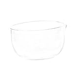 F Fityle Hohes Borosilikatglas Glas Matcha-Schüssel mit Ausguss Salatschüssel Teetasse Hitzebeständiges Matcha-Set für Küche kaltes/heißes Wasser Eistee-Party, 350ml