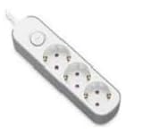 Steckdosenleiste 3-Fach, Mehrfachsteckdose mit Schalter 5M, Flacher Stecker Steckdose mit Kindersicherung, 3Fach Steckdosenleiste für Haushaltsgeräte Computer Handy-Ladung Büro Schlafzimmer Familie