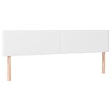 vidaXL 2X Kopfteil Betthaupt Polsterkopfteil Bettkopfteil für Bett Bettgestell Bettrahmen Schlafzimmer Bettzubehör Weiß 90x5x78/88cm Kunstleder