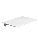 NICEME 60x40 cm Klappbarer Wandtisch, Wand montierter Klapptisch, schwimmender Schreibtisch Esstisch, Kleiner Wandtisch für Küche, Balkon Outdoor (Weiß)