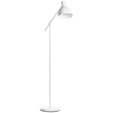 HOMCOM Stehlampe höhenverstellbar, schwenkbar Stehleuchte, 40 W Standlampe exkl. Leuchtmittel, Leselampe Bogenlampe mit E27 Sockel, für Wohnzimmer, Schlafzimmer, Weiß