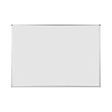 BoardsPlus Magnetisches Whiteboard 105 x 75 cm, Mit Aluminiumrahmen und Stifteablage, Tocken Abwischbar, Wiederbeschreibbar, Weiß, Silber, hellgrau