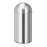 aro Push-Abfalleimer, rund, 40 L, Edelstahl, mit 1 Inneneimer, ideal für Büro