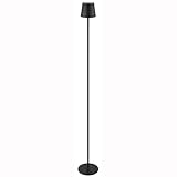 GLOBO Stehlampe Stehleuchte Beistelllampe Gartenleuchte Außenleuchte Terrassenlampe, Metall Kunststoff schwarz, Touchdimmer Akku, LED 3W 130Lm 3000K warmweiß, H 120 cm