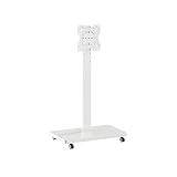TV-Ständer-Bodenhalterung, For 10-43-Zoll-Bildschirme, Verstellbarer Mobiler Weißer Monitor-Displayhalter Mit Rädern(WHITE)