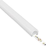 LEDKIA LIGHTING LED-Einbauschlauch halbrund Flex aus Silikon bis 15mm, LED Strip, LED Leiste, LED Band, LED Beleuchtung, LED Lichtleiste, LED Lichtband