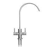 Wasserreiniger 2 Punkte 304 Edelstahl großer Ellbogen Doppelwasserhahn, direkt trinken einzelne kalte Küche gebürstete Nickel Küchenspüle Wasserhähne