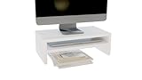 ComfortCove Monitorständer, 2-stufiger Monitorständer, Ständer für Computermonitore, Laptopständer, Computerständer, Druckerständer mit Ablagefach, ideal für Ihr Heimbüro, Weiß