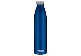 THERMOcafé by THERMOS TC BOTTLE saphire blue mat 1,00l, Isolierflasche aus Edelstahl, kohlensäurefest, 12h heiß 24h kalt, Auslaufsicher, für Schule, Unterwegs & Büro