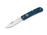 Böker Plus® Tech Tool Blue Damast G10 - Zweihand EDC Messer 42a konform - Slipjoint Taschenmesser mit Clip & Glasbrecher - EDC Klappmesser mit G10 Griff blau - Outdoor Faltmesser mit Sandvik Klinge