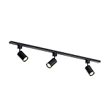 Qub Focus III 1-Phasen Led Schienensystem - 100cm - 3x GU10 Spots - 1x 1m Schienen - I-Form - Deckenstrahler Schwarz - Erweiterbar & flexibel - LED-kompatibel - Modernes Design Spot lampe