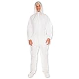 FRANZ MENSCH 50 Stück Hygostar Overalls mit Kapuze | PP, weiß, XXL, L: 180cm, Umfang: 140cm, Hygienebekleidung, Schutzkleidung, Schutzanzug