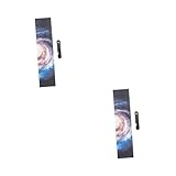 ibasenice 2 Stück Skateboard Sandpapier Grip Tape Wasserdichtes Rutschfestes Zubehör für Skateboards und Scooter zum Schutz Dekoration Selbstklebend Langlebig für Skateboarder