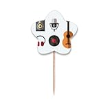 Gitarren-Headset, CD-Mikroph, Musikmuster, Zahnstocher, Flaggen, Stern-Label, Cupcake-Picks