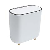 Generisch Mülleimer mit Deckel • Schmaler Abfalleimer für Küche & Bad • Kompakter Müllbehälter • Dünner Design-Eimer für enge Räume • Haushalt