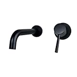 Wandmontierter Messing-Küchen- und Badarmatur, Einhandmischer, schwarz, Mischbatterie für Spüle, 20 cm, modernes Design und stilvolle Badezimmer- und Küchenarmatur