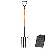 KOLEIYA Gartengabel mit 4 Zinken, robuste Pitchgabel für Gartenarbeit, Grabegabel und Spatengabel zum Lockern des Bodens, Kompostgabel mit Fiberglasgriff, 114 cm