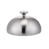 MoSundi Edelstahl-Abdeckhaube für Steak, Wok und Partygerichte – rostfreier und spülmaschinenfester Deckel für den Innen- und Außenbereich, 30 x 30 x 15,5 cm