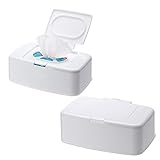 2 Stücke Feuchttüchter Box Mit Deckel Feuchttücherspender Baby Feuchtes Toilettenpapier Box Baby Feuchttücherbox Feuchttuchspender Feuchttücher Boxen für Zuhause, Büro und Auto