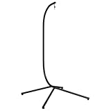 vidaXL Hängesessel Gestell, C-förmiger Hängesesselständer mit Kreuzfuß, Hängestuhl Ständer für Schlafzimmer Garten Balkon, Stuhlgestell, Schwarz Stahl