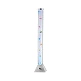 LeuchtenDirekt LED Wassersäule H120cm, RGB-Farbwechsel, bedienbar über Schnurschalter, Kinderzimmer-Leuchte, inkl. Fische, stahlfarben