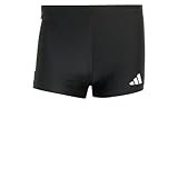 Adidas Men's 3 Stripes Swim Boxers, Black/White, L