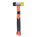 MasYosh Doppelkopfhammer, 35 Mm Weicher PVC- und Gusseisenkopf, Stoßfest mit Austauschbarem Kopf, für Lederhandwerk, Schmuck, Bodeninstallation, Bau, Haushalt