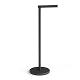 Minismus Toilettenpapierhalter Stehend Schwarz - Klopapierhalter Freistehend mit Click-Up Arm - Klorollenhalter Stehend für 5 Rollen - WC Papier Halterung Stehend - Toilettenpapier Aufbewahrung Schwar