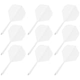 YIEUR 9 Stück Dart Flights mit Schäfte stabil weiß, 75mm Kunststoff Standard Dart Zubehör für Darts Dartpfeil Spiel(weiß)