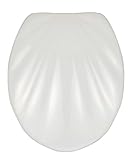 Duroplast-Toilettensitz mit Muschel-Reliefdeckel, antibakteriell, weiß, 38x46x45x37