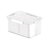 Lebensmittelbehälter, Aufbewahrungsbox, 4-geteilte Fächer, Kühlschrankbehälter, Crisper für Kühlschrank, Küchenschrank