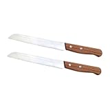 Ipetboom 2 Stück Brotmesser mit Wellenschliff Teiliges Langlebiges Acacia Holzgriff Präzises Schneiden von Krustenbrot und Handgefertigten Laiben Ergonomisch Vielseitig für Sauerteig