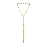 fdsmall Quaste Kragen Halskette Schlange Knochen Kette Einfache Lange Choker Schmuck Einstellbar für Frauen und Mädchen Minimalistische Kette Halskette (Gold)