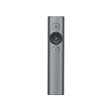 Logitech Spotlight Presenter, Bluetooth und 2.4 GHz Verbindung via USB-Empfänger, Digitaler Laserpointer, 30m Reichweite, Timer, Vibrationsalarm, PC/Mac/Android/iOS - Slate/Grau