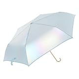 Itkcozcg Stilvoller Regenschirm mit Farbverlauf, langlebig, Aluminiumrahmen, Nylon-Schutz, ergonomischer Griff, winddichtes Design, Überdachung, Reise-Regenschirm, hellblau