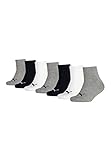 PUMA KIDS Quarter Socken Sneaker Gr. 23 - 42 für Mädchen und Jungen 7 Paar , Farbe:882 - grey/white/black, Socken & Strümpfe:27-30
