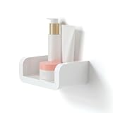 NULYLU Wandregal für Badezimmer mit Seifenablage und Shampoo Organizer Selbstklebendes Badregal aus Robustem Kunststoff ohne Bohren für Küche und Glatte Oberflächen
