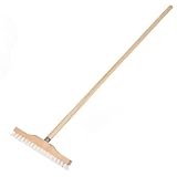 SIDCO Schrubber mit Stiel Bodenschrubber breit mit Holzstiel Großraumschrubber