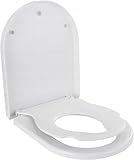 Coree Toilettendeckel, Toilettensitz Kinder, WC-Sitz mit Absenkautomatik, Quick-Release-Funktion, Familien Toilettensitz D Form, U-Form, Weiß, PP-Material, Kindersitzmagnet