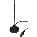 Oehlbach Radio Rod DAB+ Antenne | Radio Antenne für den Empfang von DAB+ und FM/UKW | Einfahrbare DAB Antenne mit Magnetfuß | Zimmerantenne inkl. Adapter auf F-Stecker | Schwarz