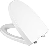 Ramm Toilettensitz mit Absenkautomatik Soft Close | WC Sitz aus antibakteriellem Duroplast mit Quick-Release-Funktion | Made in EU |kompatibel mit Cersanit Parva 41x35cm|inklusive Befestigungsmaterial