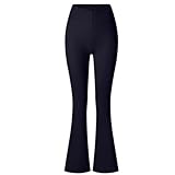 JPXJGT Tummy Control Yoga Sportswear V Shape Waist Flared Pants Gym Fitness Yoga Flare Leggings for Women(Size:XL,Color:schwarz)