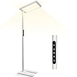 ShineMuse LED Stehlampe Büro,Tageslicht Bürolampe UGR98,Vollspektrum Stehleuchte dimmbar,60W+50W Augenschutz Deckenfluter,Neutralweiß 4000K Standleuchte Office Leselampe Kinderzimmer