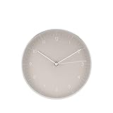 LUUK LIFESTYLE Quarz Wanduhr ohne Ticken in modernem minimalistischem Design, Dekoration für Wohnzimmer, Küche, Esszimmer, 24 cm, in hellgrau und Silber