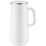 WMF Impulse Thermoskanne 1l, Isolierkanne für Kaffee oder Tee, Drehverschluss, hält Getränke 24h kalt und warm, Thermoskanne Kaffee oder Tee, weiß, Edelstahl, Kunststoff